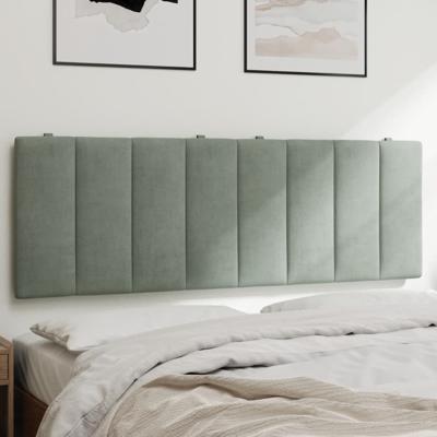 Hoofdbordkussen 140 cm velvet lichtgrijs