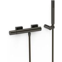 Douchekraan Tres Project | Opbouw | Mengkraan | 1-weg | hoh 15 cm | 1-knop | Rond | Zwart metallic