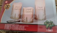 LED kaarsen/stompkaarsen met bewegende vlam en afstandsbediening - Merry Christmas - set van 3