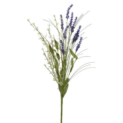Lavendel kunsttak - kunststof - paars - 4 x 13 x H75 cm