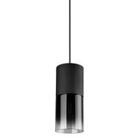LED Railverlichting - Hanglamp - Trion Dual Yuko - 2 Fase - E27 Fitting - Rond - Mat Zwart - Glas