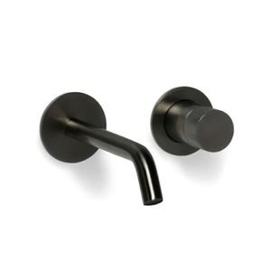 Blue Label Brondby Facet inbouw wastafelkraan 18 cm uitloop rond Gunmetal PVD