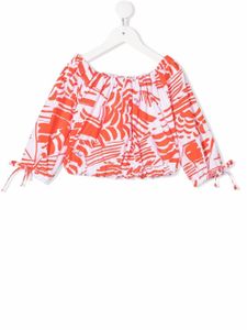 MSGM Kids blouse à imprimé tie dye - Orange