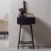 WOOOD Nachtkastje 'Skybox' Mangohout, kleur Zwart