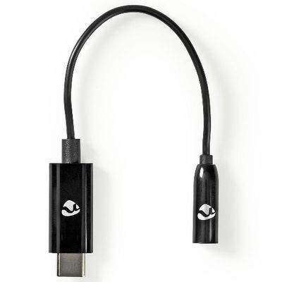 Nedis USB-C male - 3,5mm jack female 0,15m zwart