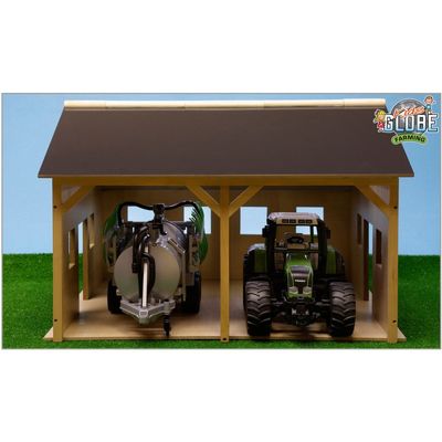 Houten stal voor 2 tractoren (610338)