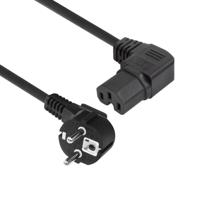 ACT AK5349 Netsnoer CEE 7/7 male (Haaks) - C15 (Haaks rechts) IEC60320 | Zwart | 1 meter