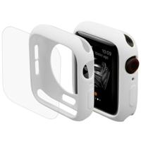 ENKAY Hat-Prins 2 in 1 TPU semi-geklede beschermende Shell + 3D volledig scherm PET gebogen warmte buigen HD Screen Protector voor Apple Watch serie 4