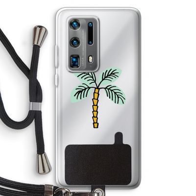 Palmboom: Huawei P40 Pro Plus Transparant Hoesje met koord