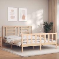 Bedframe met hoofdbord massief hout