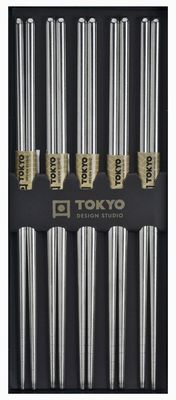 Roestvrijstalen eetstokjes - Tokyo Design Studio - 5 stuks