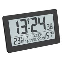 TFA Dostmann 60.2557.01 Zendgestuurde klok Zendergestuurd 206 mm x 30 mm x 130 mm Zwart Groot display - thumbnail