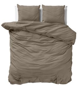 Dreamhouse Dekbedovertrek Mousseline Taupe-1-persoons (140 x 200/220 cm)