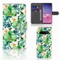Samsung Galaxy S10 Hoesje Orchidee Groen