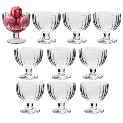 Alessandro ijscoupe Bali - 10x stuks - glas - kristal - 270 ml - 10 x 10 x 10 cm - ijs schaaltjes
