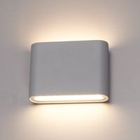 Dallas S dimbare LED wandlamp - 3000K warm wit - 6 Watt - Up & down light - IP54 voor binnen en buiten - Tweezijdige muurlamp - Grijs voor binnen en