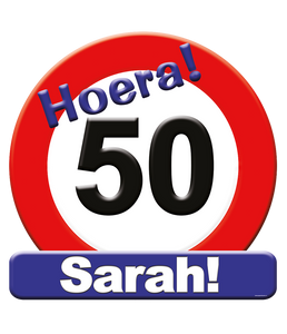 Huldeschild 50 jaar Sarah