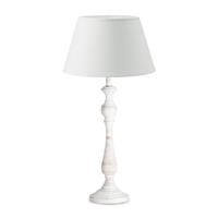 Moderne tafellamp Largo - wit - tafellamp Step vintage wit inclusief lampenkap 30/20/17cm - tafellamp hoogte 49 cm - geschikt voor E27 LED lamp - Tafellamp geschikt voor woonkamer, slaapkamer, thuiskantoor edit - thumbnail