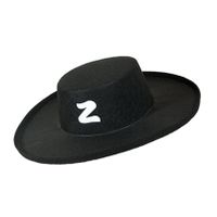 Zorro hoed zwart volwassen - thumbnail