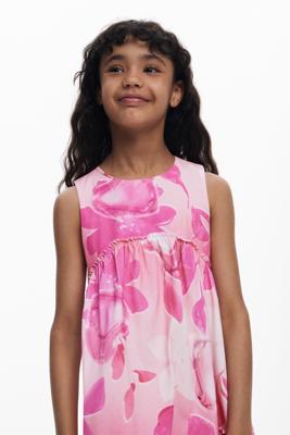 Gerimpelde bloemenjurk - RED - 13/14