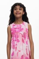 Gerimpelde bloemenjurk - RED - 13/14