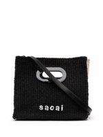 sacai sac cabas tressé à logo brodé - Tons neutres