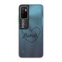 Friends heart black: Xiaomi Poco M3 Pro 5G Transparant Hoesje