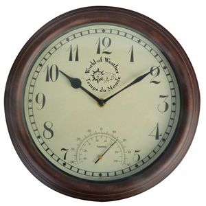 Esschert Design stationsklok met thermometer 30,5 cm tf007