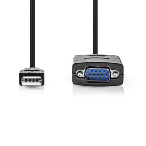 Nedis CCGW60852BK09 seriële kabel Zwart 0,9 m USB-A RS232