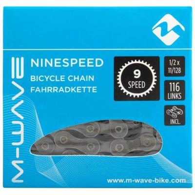 M-Wave / kmc ketting 9 speed 1/2x11/128 116 schakels blister
