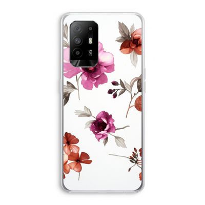 Geschilderde bloemen: Oppo A95 5G Transparant Hoesje