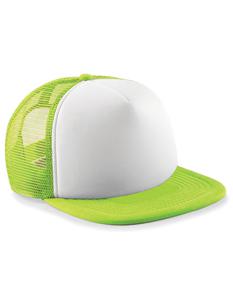 Beechfield CB645b Junior Vintage Snapback Trucker - Lime Green/White - One Size