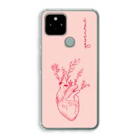 Blooming Heart: Google Pixel 5 Transparant Hoesje
