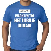 Grote maten Kerst is: wachten tot het jurkje uitgaat Kerst t-shirt / Kerst outfit blauw voor heren