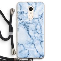Blauw marmer: Xiaomi Redmi 5 Transparant Hoesje met koord