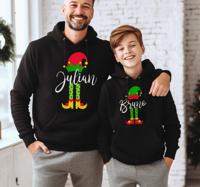 Kersttrui gepersonaliseerd Elfenfamilie Kerst
