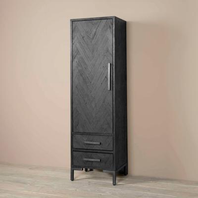 Tower Living Opbergkast 'Ziano' Links, Visgraat, 190 x 55cm, kleur zwart