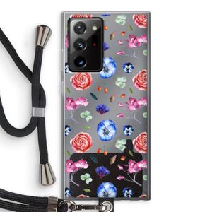 Bloemetjes: Samsung Galaxy Note 20 Ultra / Note 20 Ultra 5G Transparant Hoesje met koord