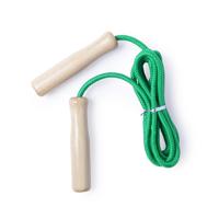 Springtouw met houten handvatten - 240 cm - groen - speelgoed - kinderen/volwassenen Springtouw met houten handvatten - 240 cm - groen - speelgoed - kinderen/volwassenen