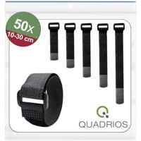 Quadrios 25CA575 Klittenband kabelbinder Om te bundelen Haak- en lusdeel (l x b) 100, 150, 200, 250, 300 mm, mm, mm, mm, mm x 20 mm Zwart 50 stuk(s)