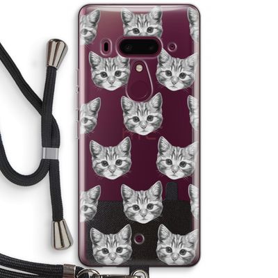 Kitten: HTC U12+ Transparant Hoesje met koord