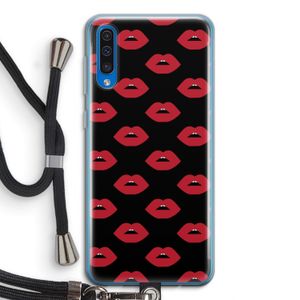 Lips: Samsung Galaxy A50 Transparant Hoesje met koord