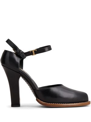 Tod's escarpins en cuir à plaque logo - Noir
