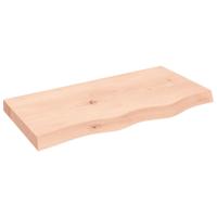 Wandschap 80x40x6 cm onbehandeld massief eikenhout - thumbnail