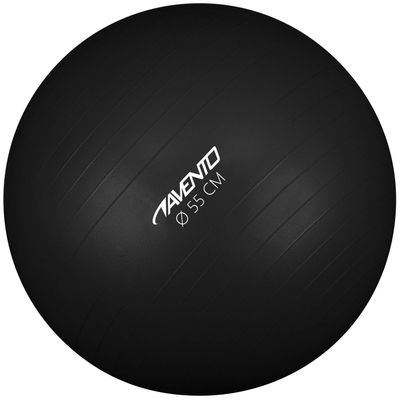 Avento fitnessbal 55 cm rubber zwart Avento fitnessbal 55 cm rubber zwart
