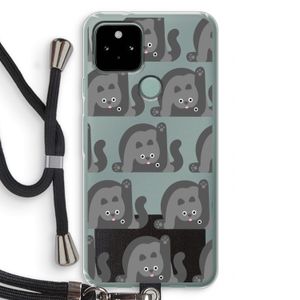 Cats: Pixel 5 Transparant Hoesje met koord