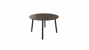 Tafel 9311 rond - 80 cm. - Zwart - Eiken donker - Zwart