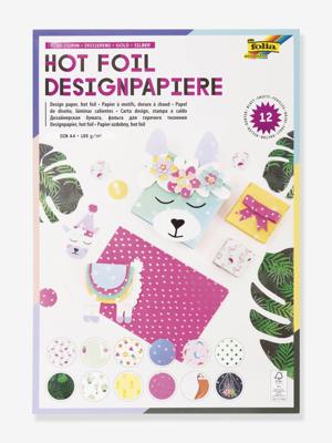 Designpapier met metallic effect FOLIA, 12 vellen meerkleurig