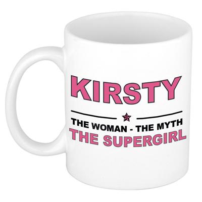 Kirsty cadeau mok - Woman Myth Supergirl - naam koffiemok - 300 ml - collega - moederdag Kirsty cadeau mok - Woman Myth Supergirl - naam koffiemok - 300 ml - collega - moederdag