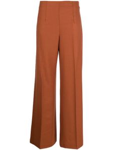 TWINSET pantalon palazzo à plaque logo - Marron